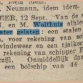 ingezonden door Kees Hermsen - Advertentie uit het Nieuwsblad van het Noorden van 13 september 1922