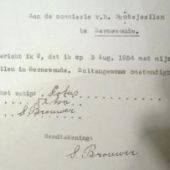 ingezonden door Gerhard Pietersma - Inschrijving Skûtsjesilen van de 'Lotus' met schipper Sietse Brouwer voor de SKS wedstrijd in Eernewoude van 3 aug. 1954