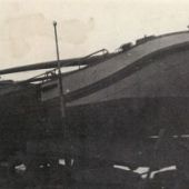 ingezonden door G.C. de Ruiter - Met gestreken mast op de bokken in Meppel, 1958